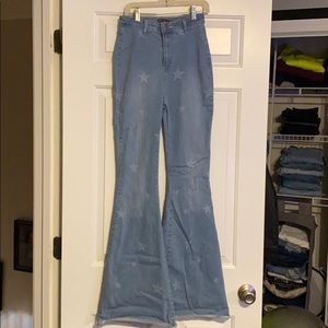 High waisted extreme flare jegging